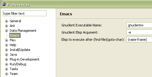Emacs Plugin for Eclipse Preferences