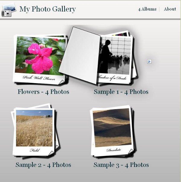 Flex Photo Album using Custom Page Flip Effect and Deep Linking Home