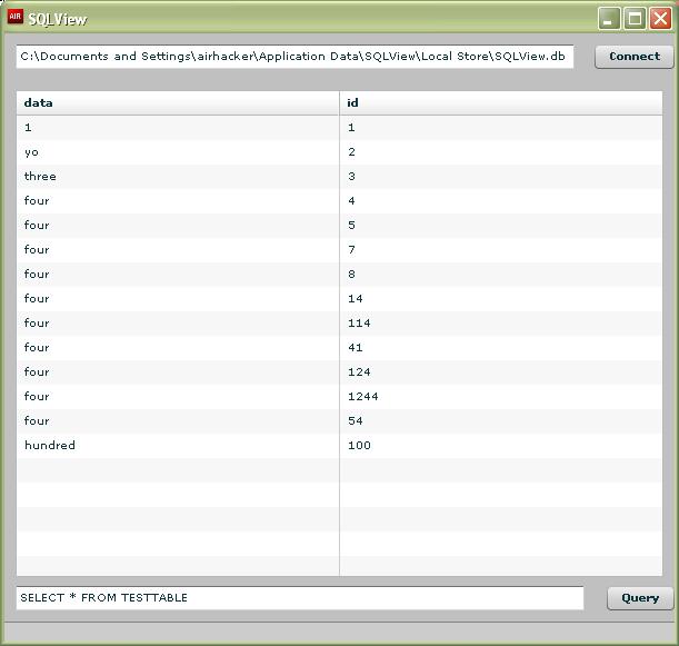 SQLView running a SELECT statement